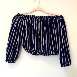 BRANDY MELVILLE STRIPED OFF THE SHOULDERS TOP